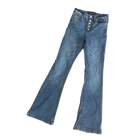 INDIGO REIGN High Rise Flare Leg Jeans Size 26 - Picture 4 of 7